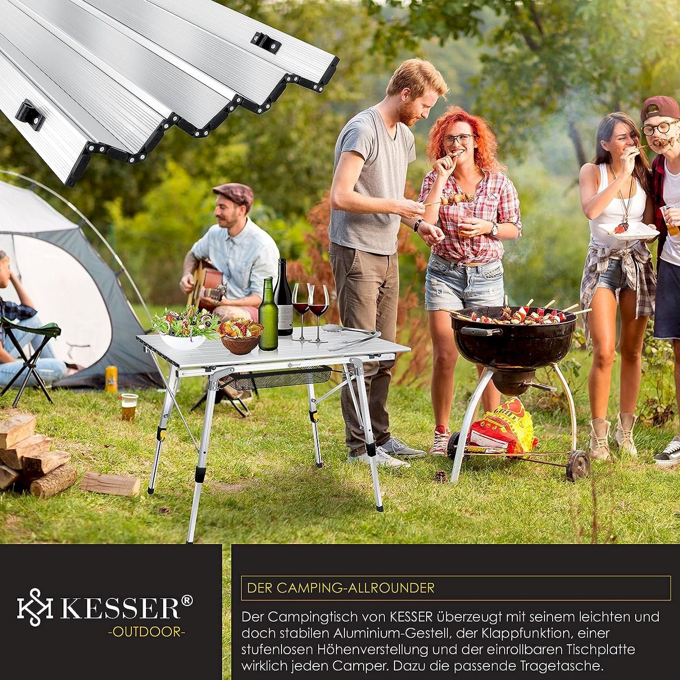 Mobili da campeggio: KESSER Campingtisch 90cm x 53cm Silber – Nuovo e nell'imballaggio originale da Bottighofen venduto da zaap 6