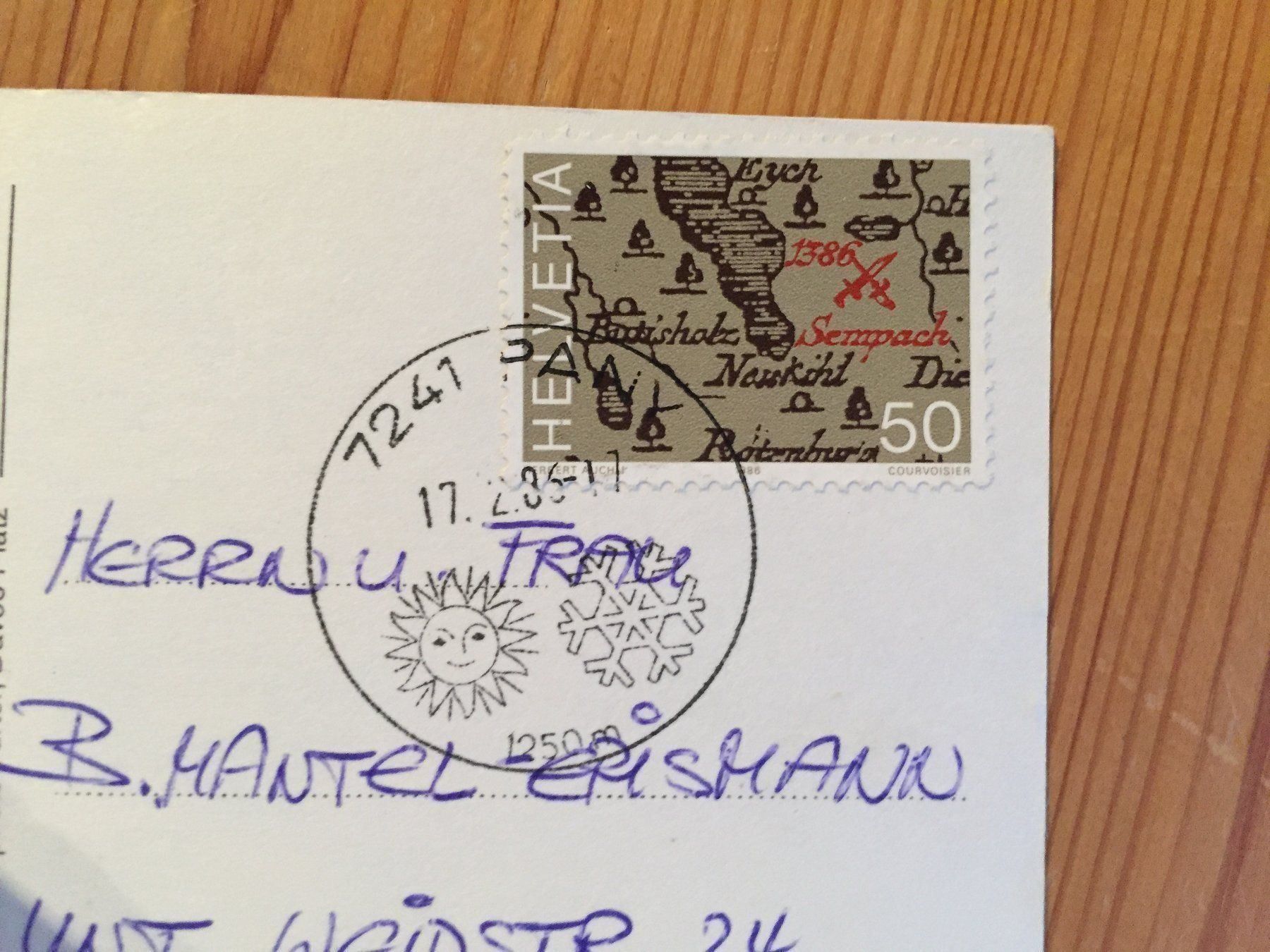 Cartoline postali: Pany Prättigau - AK 1986 – Usato da Oberuzwil venduto da Henri09 1