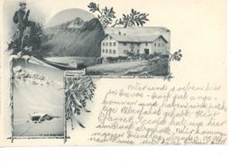 Flüela Hospitz mit Postkutsche Verlag Sigrist Davos 1900