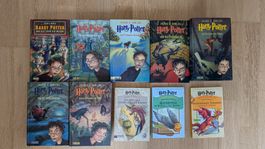 Harry Potter Bücher 1–7 (komplett) + 3 Zusatzbücher  DE