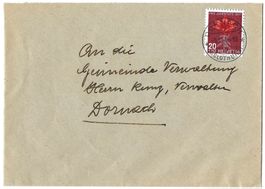 1947 Pro Juventute Ortsbrief Dornach Solothurn