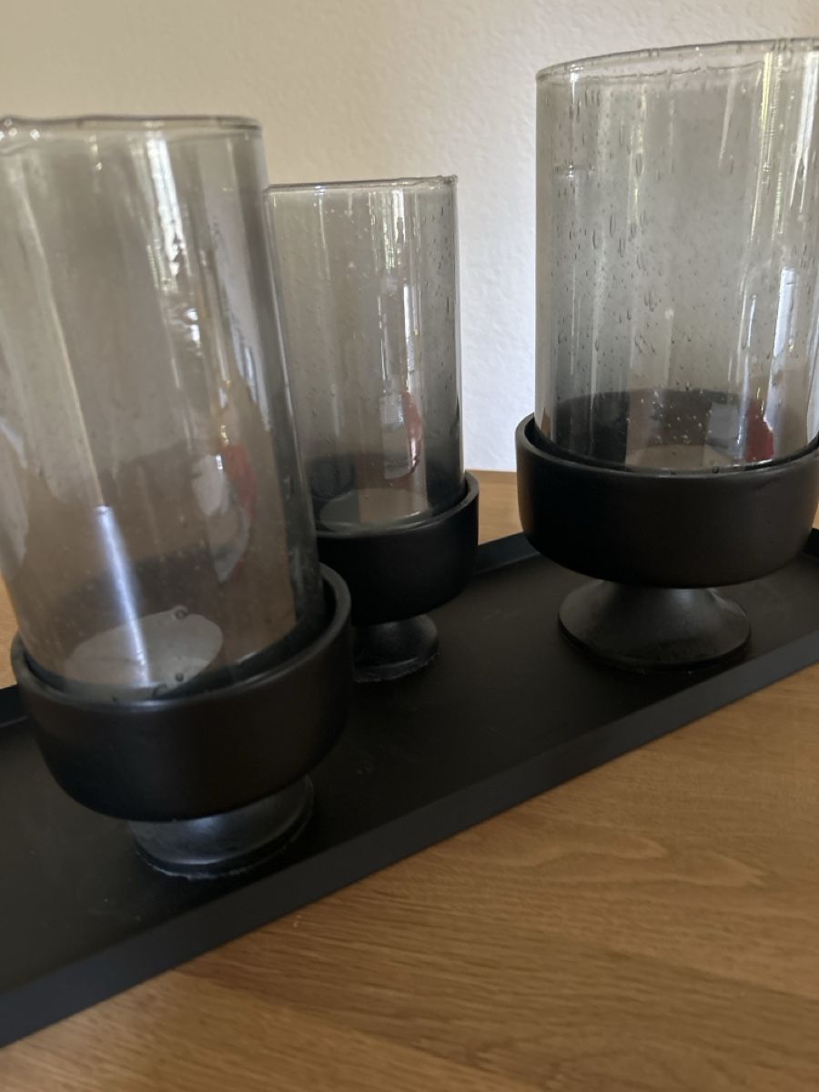Portacandele: Windlichter Set, 3-teilig, Schwarz, Modern, Top Zustand – Usato da Siebnen venduto da schnell05 1