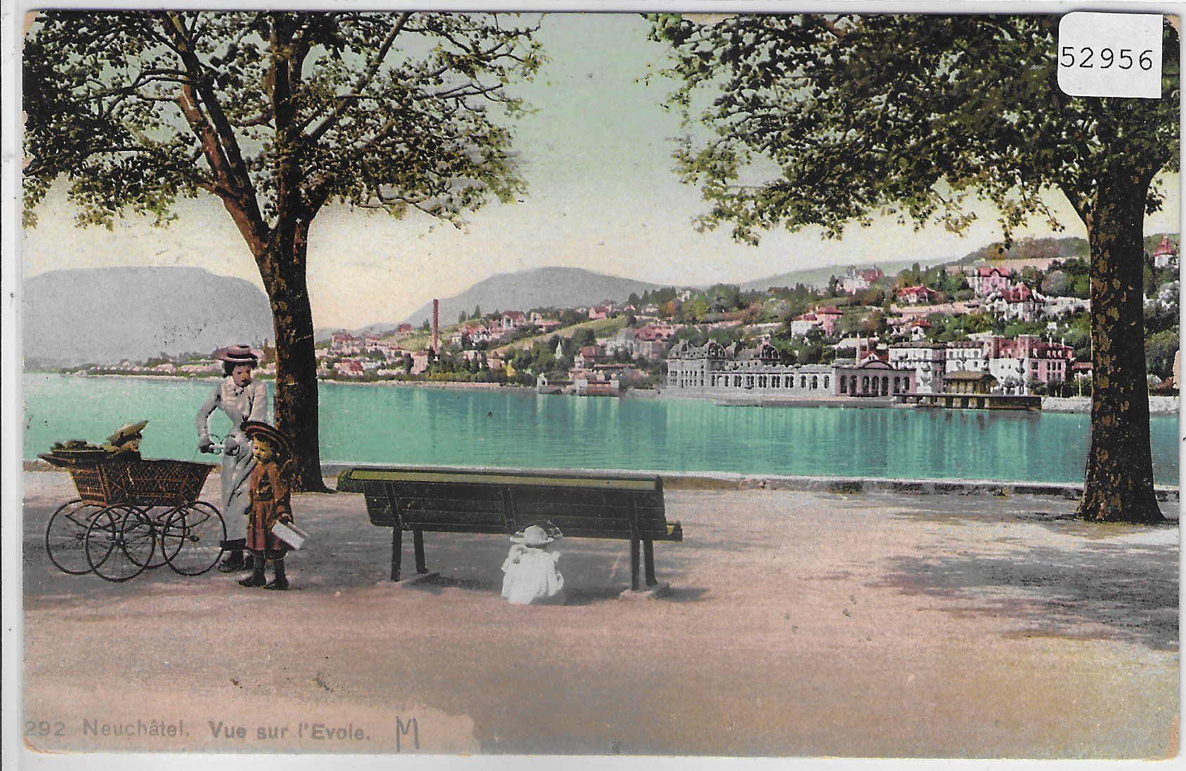 Cartes postales: Neuchatel - Vue sur l'Evole - Kinderwagen – D'occasion à Ettingen par Kartenplanet