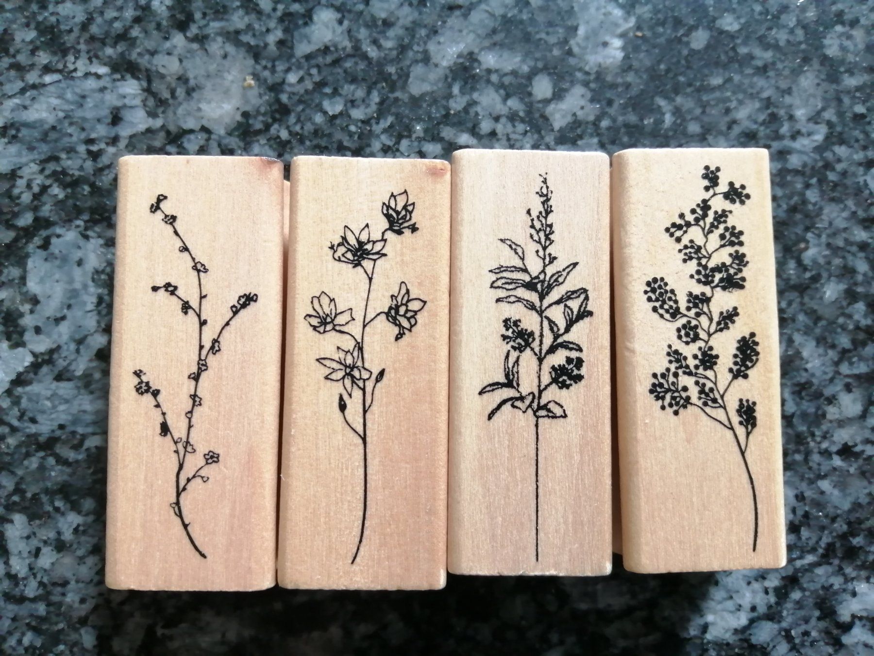 Timbri: 🎯4 er Set Holz Stempel – Nuovo e nell'imballaggio originale da langenthal venduto da Jordi04 1