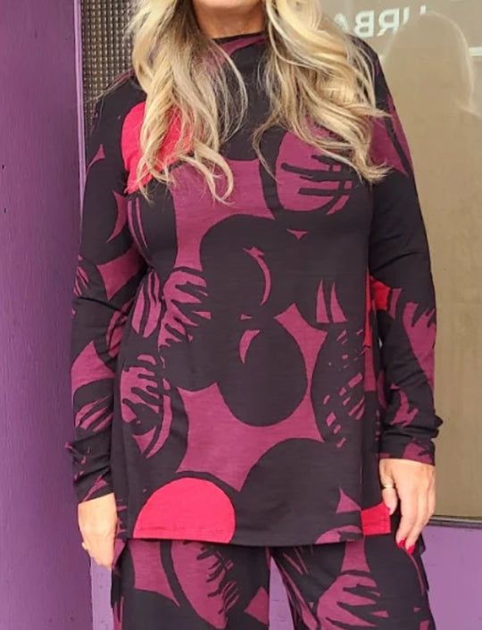 Luukaa Tuniche: Tunique LUUKAA imprimé bordeaux, taille 40, viscose – Nuovo e nell'imballaggio originale da Morges venduto da sandy069 6