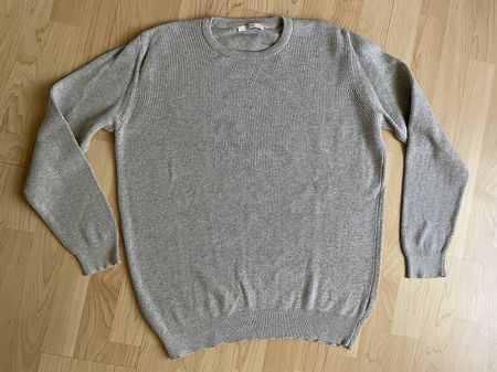 Biobaumwolle Herrenpullover L Maas Natur öko grau Feinstrick