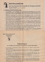 Posten Basel, Lebensmittelkarte 1940, Rationsmarken Schweiz