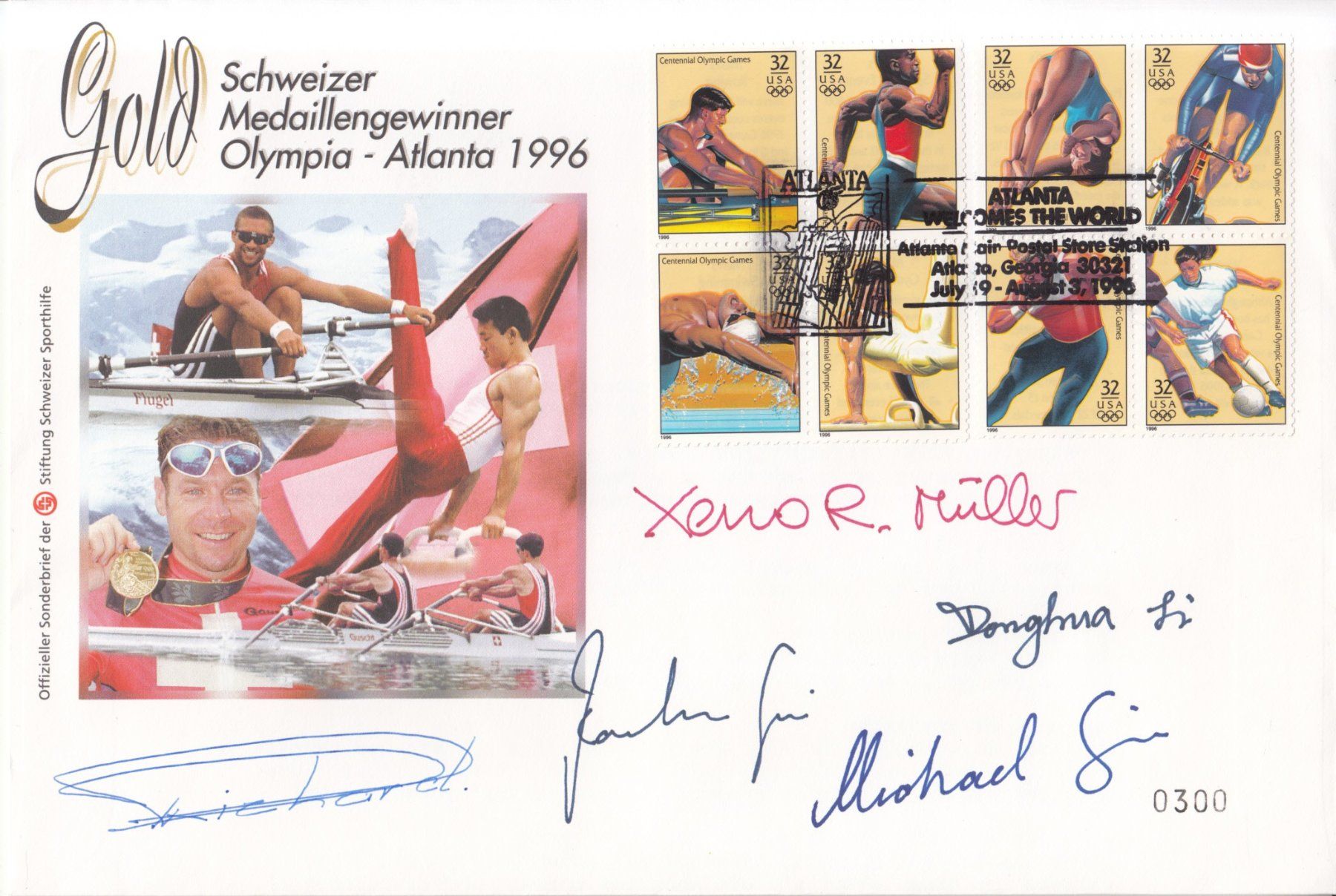 Tutti i francobolli: Atlanta 1996 Olympiade Schweizer Gewinner – Usato da Bürglen TG venduto da StampGraf
