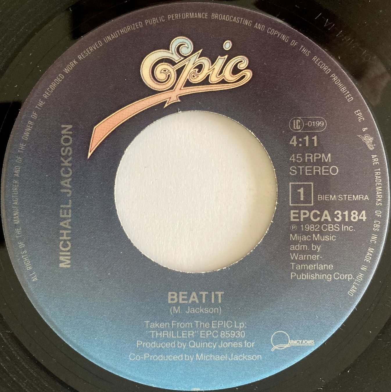 Dischi in vinile: MICHAEL JACKSON - BEAT IT – Usato da Bottens venduto da hotter-than-hell 2