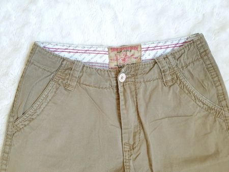 TRUE RELIGION GR 30 MEN MADE USA SHORTS BERMUDA BEIGE MANN