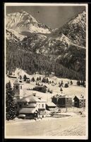 Lenzerheide, Ort im Winter mit Kirche un