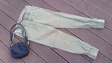 Pantalon vert kaki SUBLEVEL, taille M (87cm)