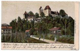 Burgdorf, Schloss, belebt, gelaufen 1906