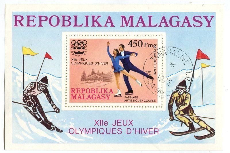 Tutti i francobolli: Block "Eiskunstlauf". Madagaskar. – Nuovo e nell'imballaggio originale da Basel venduto da Butsch5