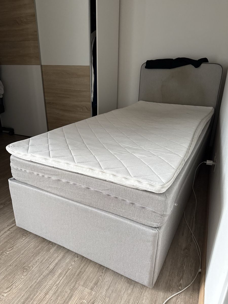 Betten: Boxbett 90x200 cm Hellgrau inkl. Matratze & Topper – Gebraucht aus Uznach von Leonid_cr7 1