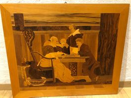Intarsien Bild "Schachspiel", von Hand gefertigt