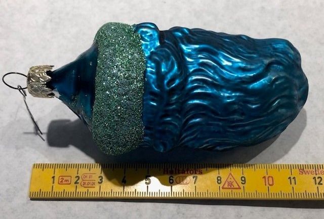 Alle Dekorationen: Blauer Weihnachts-Mann-Kopf mit Glitter – Gebraucht aus Gossau/ZH von amazonas66 1