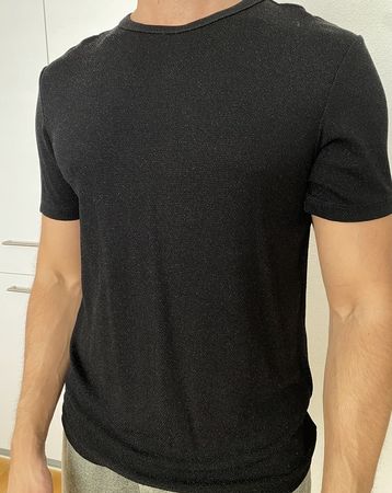 H&M Glitzer Shirt, Schwarz, Regular Fit, Grösse M top