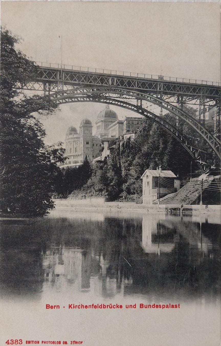 Cartoline postali: BERN  -  Kirchenfeldbrücke & Bundespalast – Usato da Delémont venduto da Domdom1