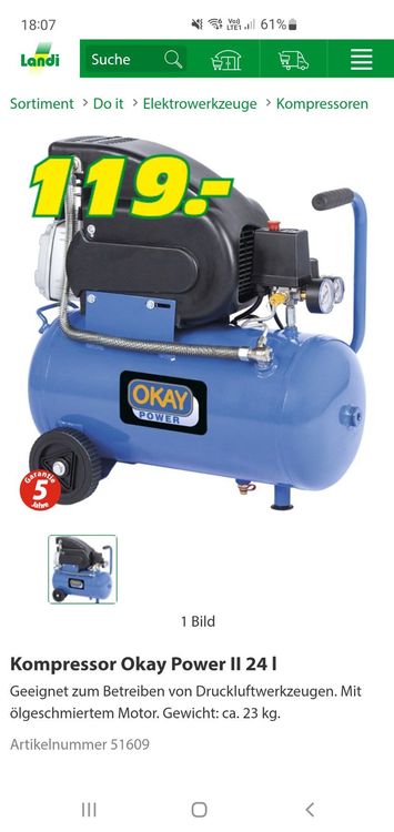 Kompressor Okay Power II 50 l kaufen - Kompressoren - LANDI