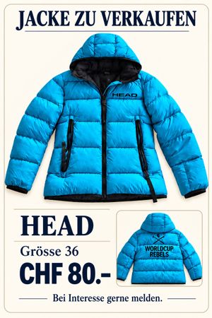 HEAD Jacke Worldcup Rebels blau Grösse 36 neuwertig