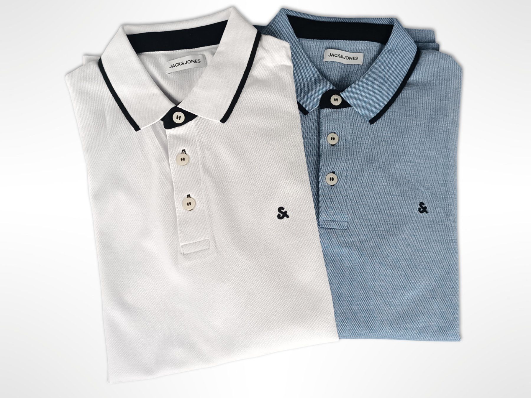 Jack & Jones Magliette Polo: JACK&JONES Polohemd Blau/Weiss 2 Stk. – Nuovo (secondo la descrizione) da Suhr venduto da Restwert_Suhr