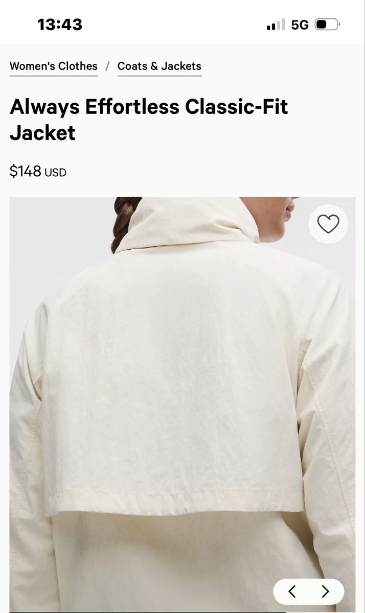 Lululemon Giacche: Lululemon Always Effortless Jacket off-white Grösse 8 – Usato da Nyon venduto da Jpraams 3