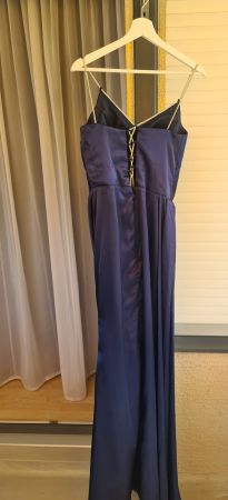 Elegantes, langes, dunkelblaues Abendkleid, Grösse 38