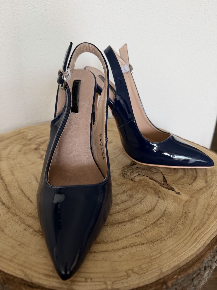 Scarpe da donna: Lost Ink Slingback Pumps Lack Dunkelblau Gr. 38 – Nuovo (secondo la descrizione) da Hägglingen venduto da Raff_Ella 1