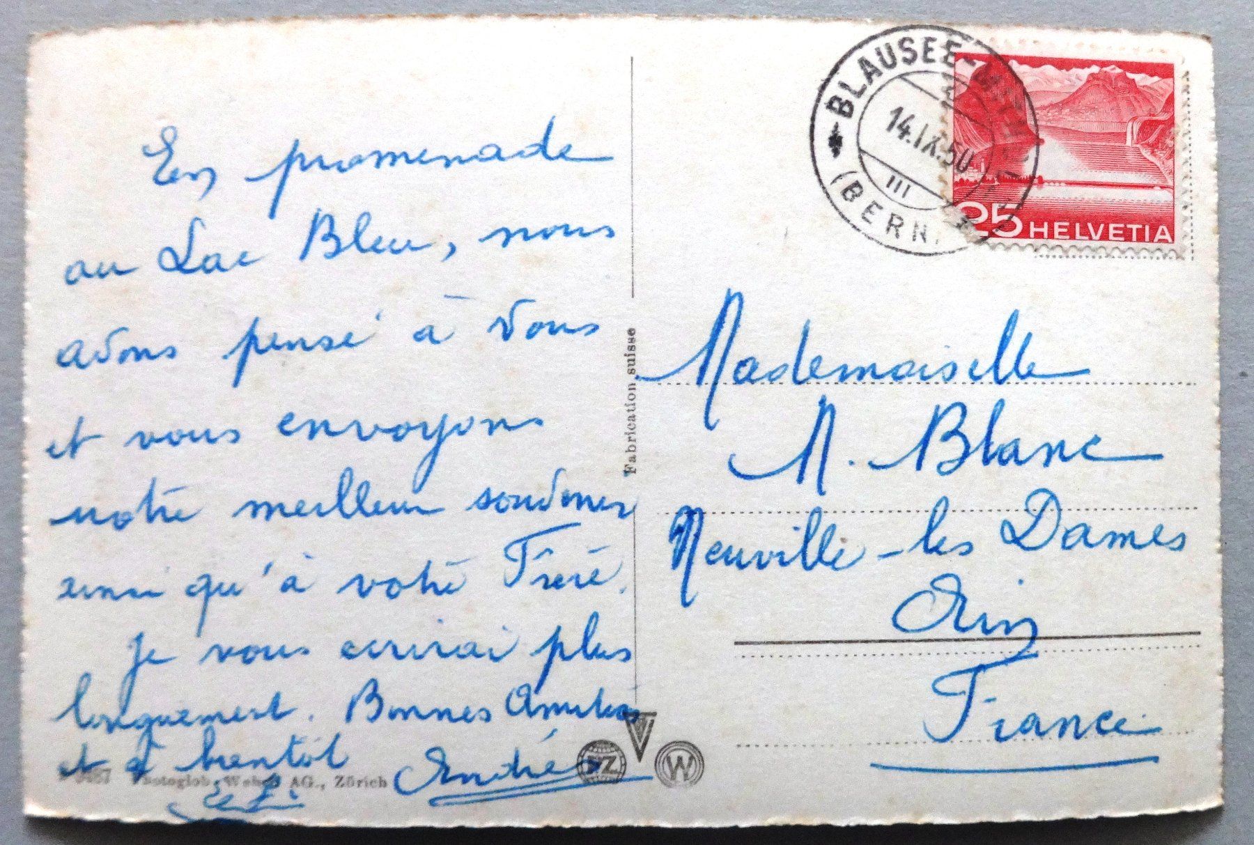 Cartoline postali: Blausee (900 m) mit Doldenhorn – Usato da Fétigny venduto da Billy2miny 1