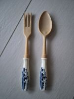 Vintage Salatbesteck Delft Blau - Porzellangriffe