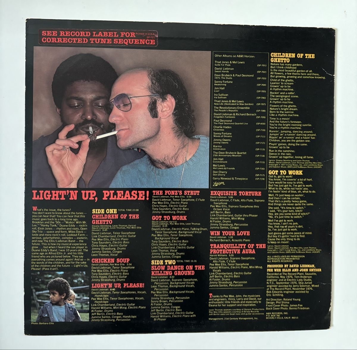 Dischi in vinile: David Liebman - Light'n Up, Please! LP VG+/VG+ – Usato da Neuchâtel venduto da Deivid2 3