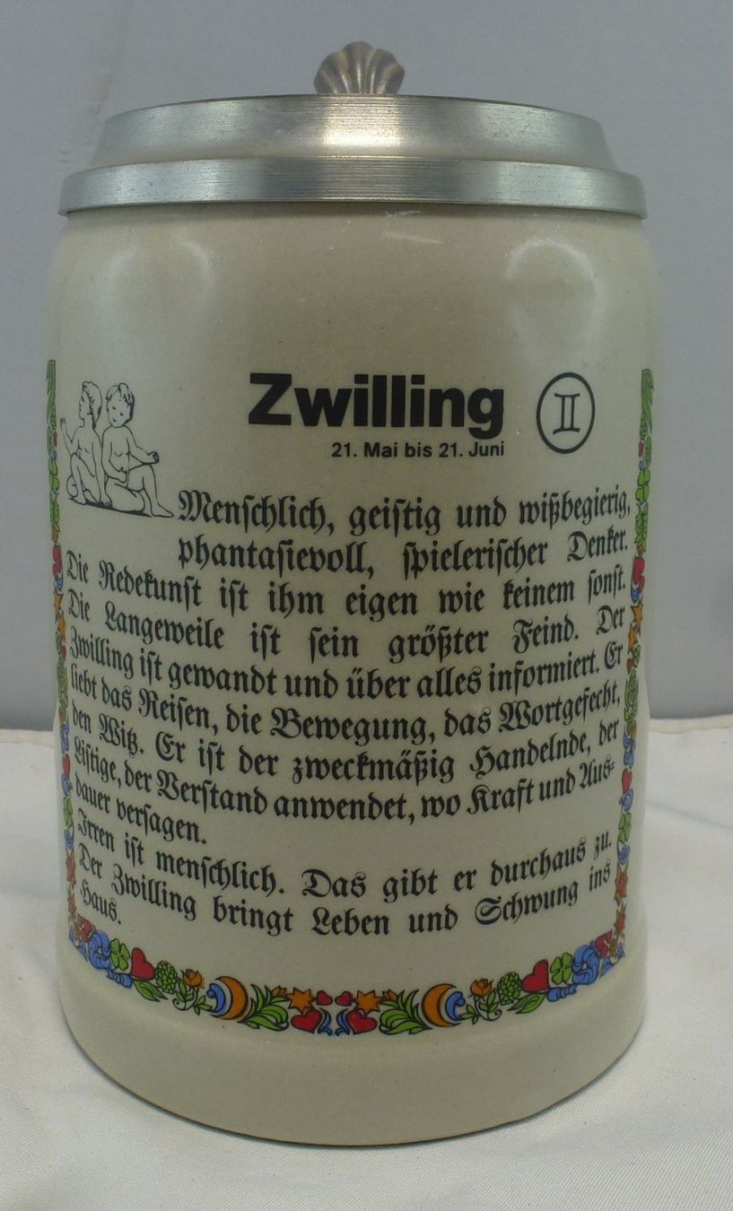 Bicchieri: Bier-Humpen Zwillinge – Usato da Murgenthal venduto da B.StM 1