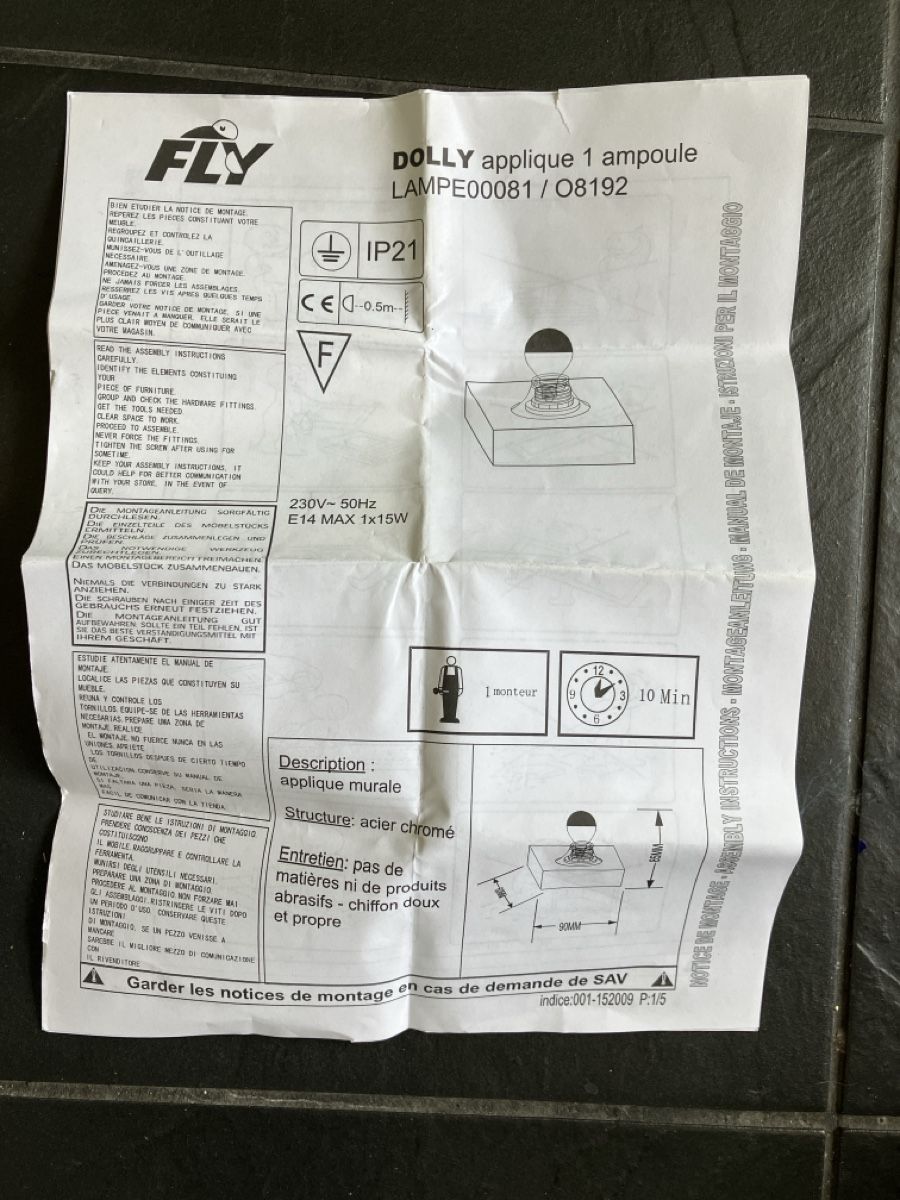 Lampen: 2 appliques Fly Neuves – Neu (gemäss Beschreibung) aus Carouge GE von Lapsus23 1
