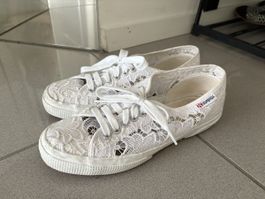 Weisse Superga Sneaker Gr. 39 Spitze Sommer Schuhe