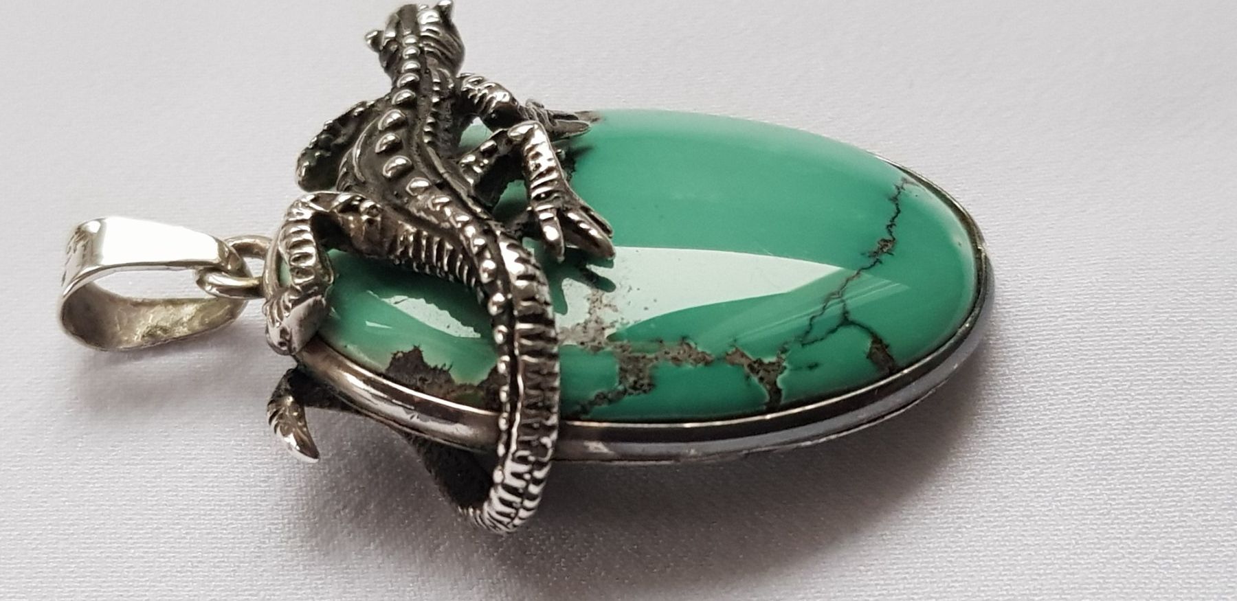 Pendentifs: Anhänger Türkis mit Echtsilber-Eidechse massiv – Neuf (Voir description) à Dällikon par Toyfan 4
