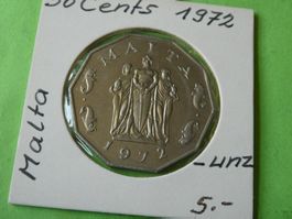 Malta 1972, 50 Cents   -unz