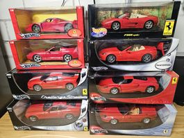 Hot Wheels Ferrari Modelle 1/18 - 8 Stück