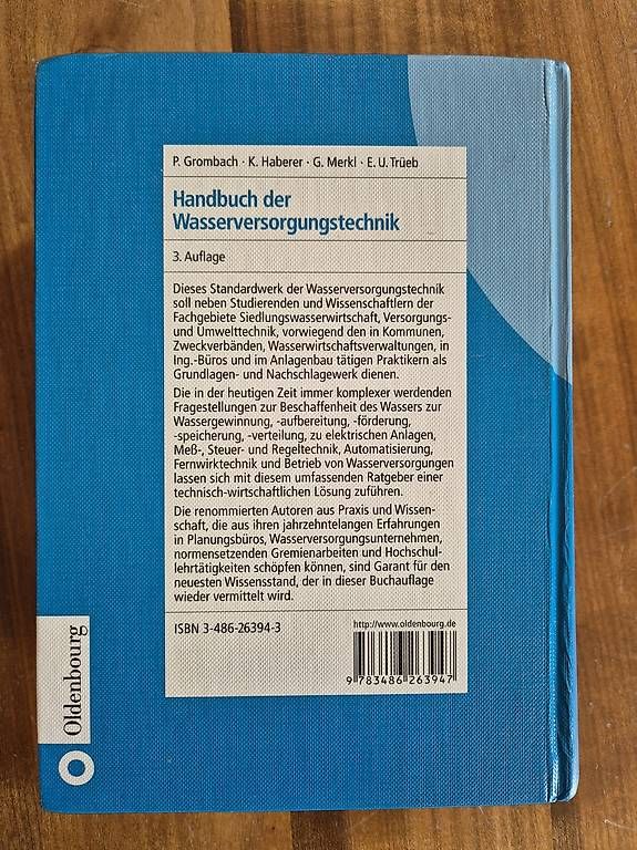 Bücher: Handbuch der Wasserversorgungstechnik – Gebraucht aus Schneisingen von sil_qb5m 1