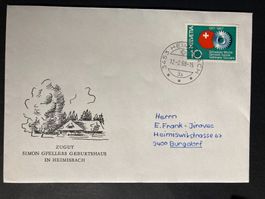 Schweiz 1968 Heimisbach Simon Gfeller Sonderbrief Cachet