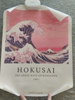 Affiche Hokusai Grande Vague Kanagawa rose 