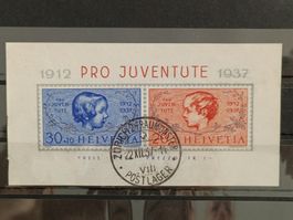 1937 25 Jahre Pro Juventute Block Vollstempel