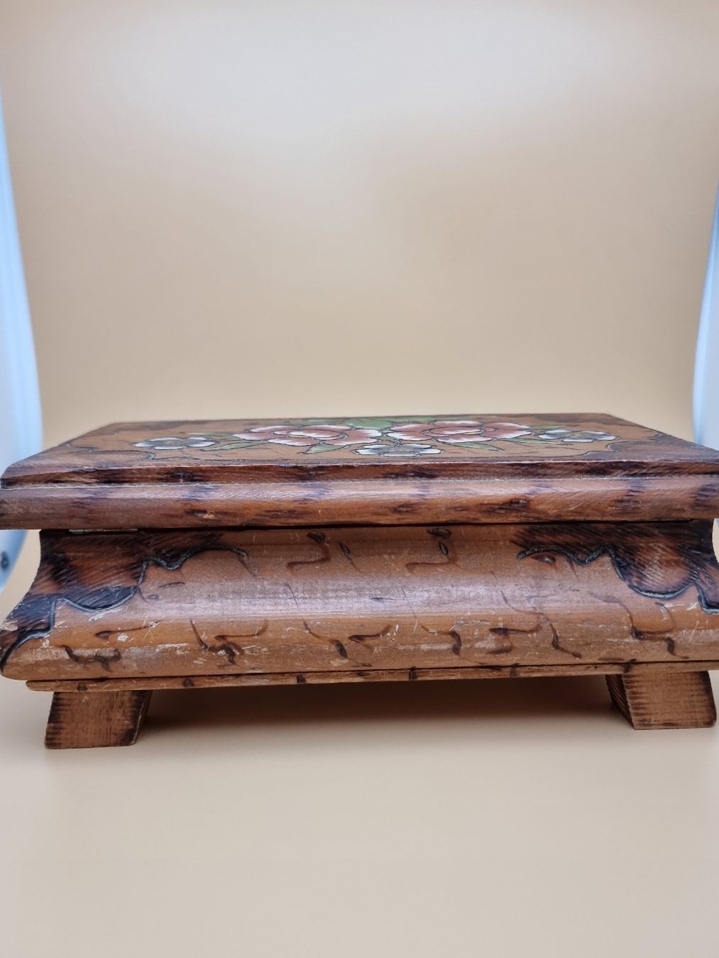 Portagioie: Holzkästchen, handbemalt, Vintage Schmuckschatulle – Usato da Helgisried venduto da zuegli.24 4