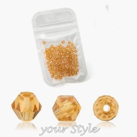Perle (finte): 100 Stk.Glas- Perlen 4mm "light topaz Lüster" – Nuovo e nell'imballaggio originale da Oberglatt ZH venduto da -your-Style- 1