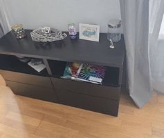 Gratis: TV-Möbel-Set schwarz, 3-teilig / 3-piece TV unit set