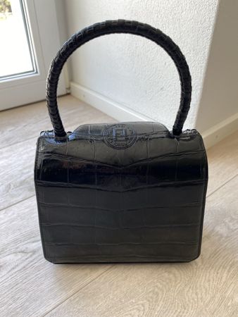 Fendi Vintage Kroko Tasche Schwarz, Top Zustand!