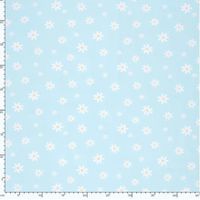 Baumwolljersey Margeritenblüten hellblau