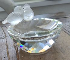 Swarovski Kristall Vogeltränke neuwertig mit Box, vintage