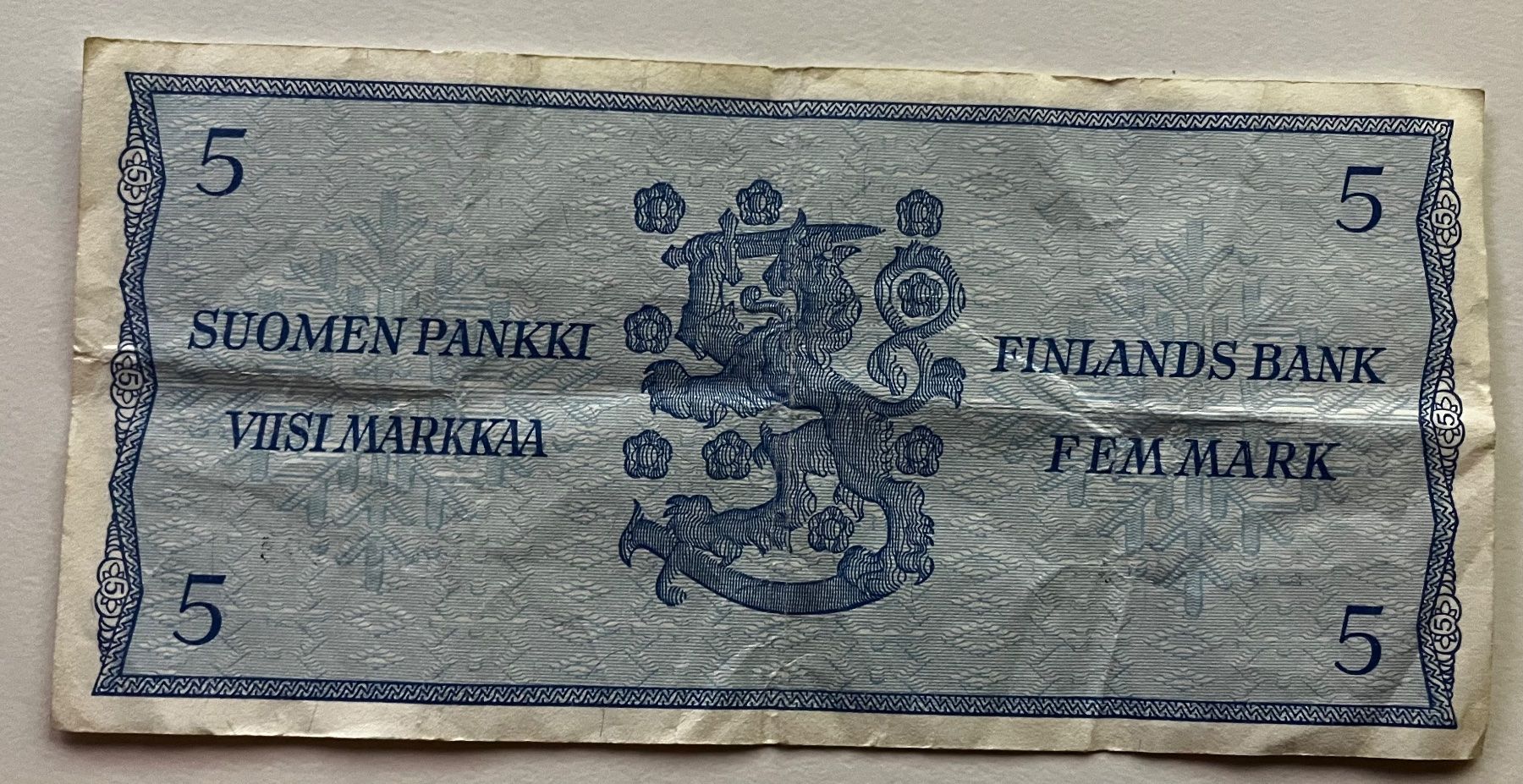 Banconote: Finnland 5 Markkaa 1963 – Usato da Algetshausen venduto da Carrhard 1