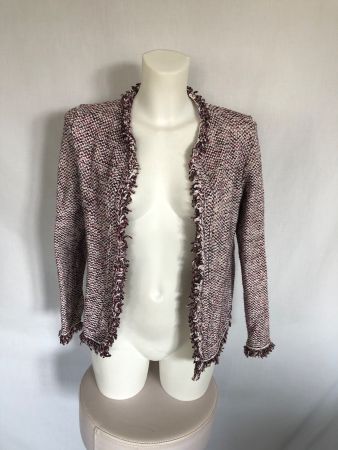 Veste tweed Massimo Dutti tons de roses taille S / 36 38